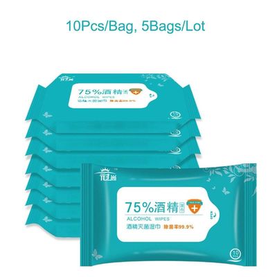 Household Adults 75% Alcohol Wet Wipes For Sterilization Cleaning