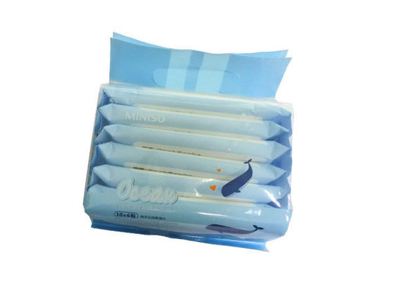 White 10pcs * 6 No Fragrance Ultra Soft Baby Wet Wipes